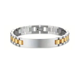 Luxury stainless steel men's curved bracelet