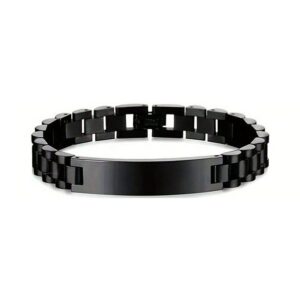Luxury stainless steel men's curved bracelet (black)