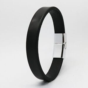 Chanfar Alloy clasps genuine plain leather men bracelet
